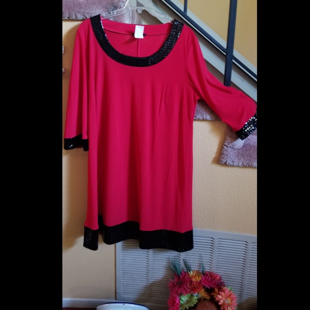 Unique Red Swing Dress